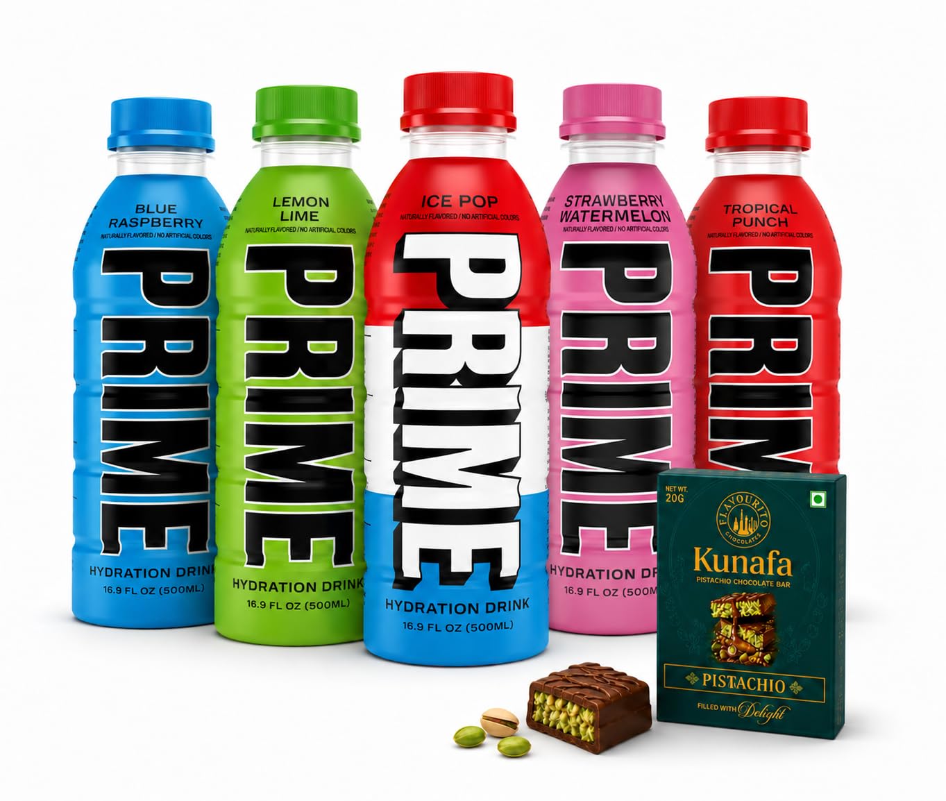 Prime Hydration Drink Variety Pack, Ice Pop, Blue Raspberry, Lemon Lime and Tropical Punch Meta Moon Flavours, 500ml Each, 5 Bottles By Decadent Foods-image-34