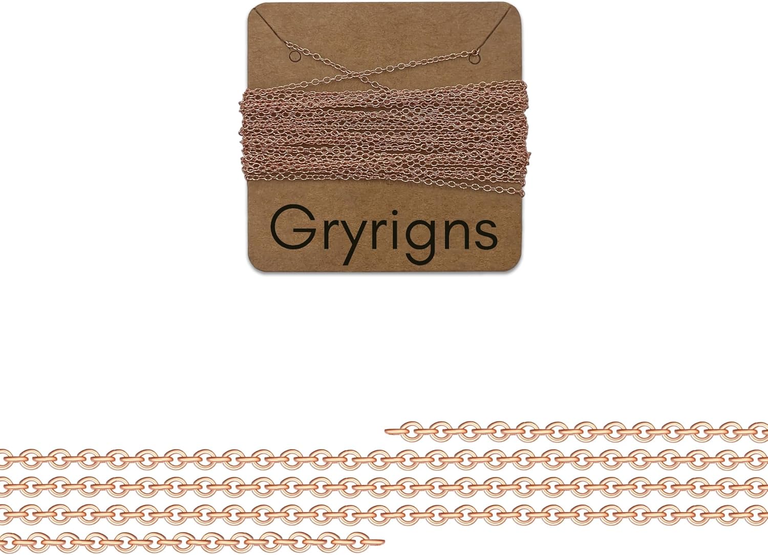 Gryrigns 15Feet 1.1mm 925 Sterling Silver Rose Gold Plated Round Cable Chain Link Bulk for DIY Craft Jewelry Making (8.28 Grams)