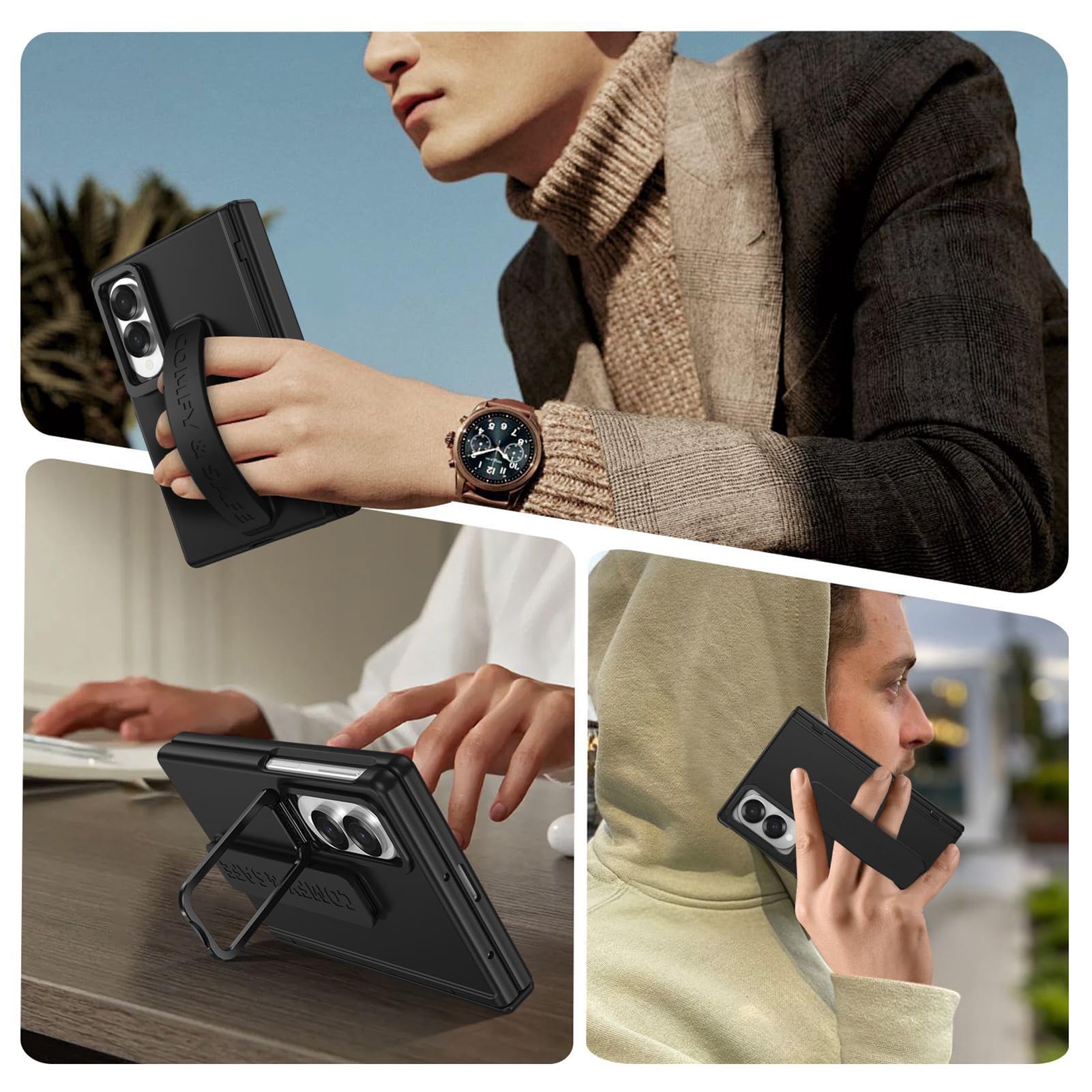 Modne etui do Samsung Galaxy Z Fold 8, osłona ekranu ze szkła hartowanego