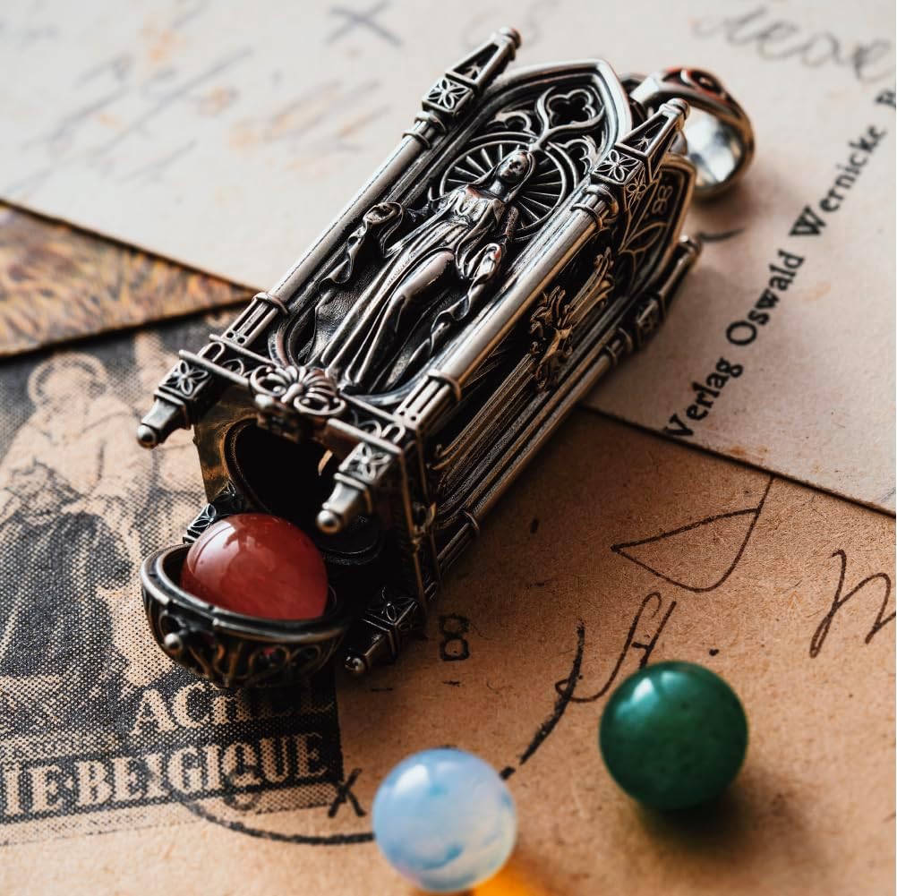 COPPERTIST.WU Sanctum Pendant Gothic Cathedral Mary Pendant NecklaceJewelry Gift for Women Mom