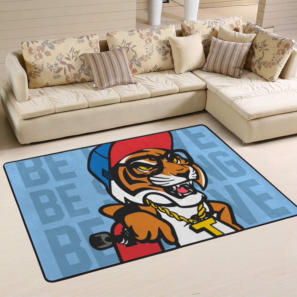 Tapis de sol motif tigre Ruchen grand format 80x58 inch