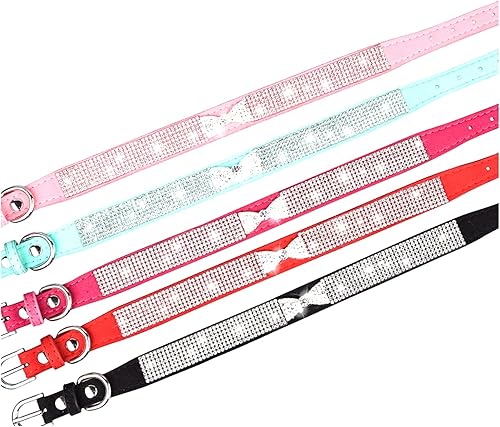 Miniatura 8 de haoyueer - Collar con diamantes de imitación, lindo y brillante, hecho de ante suave, para perros y gatos