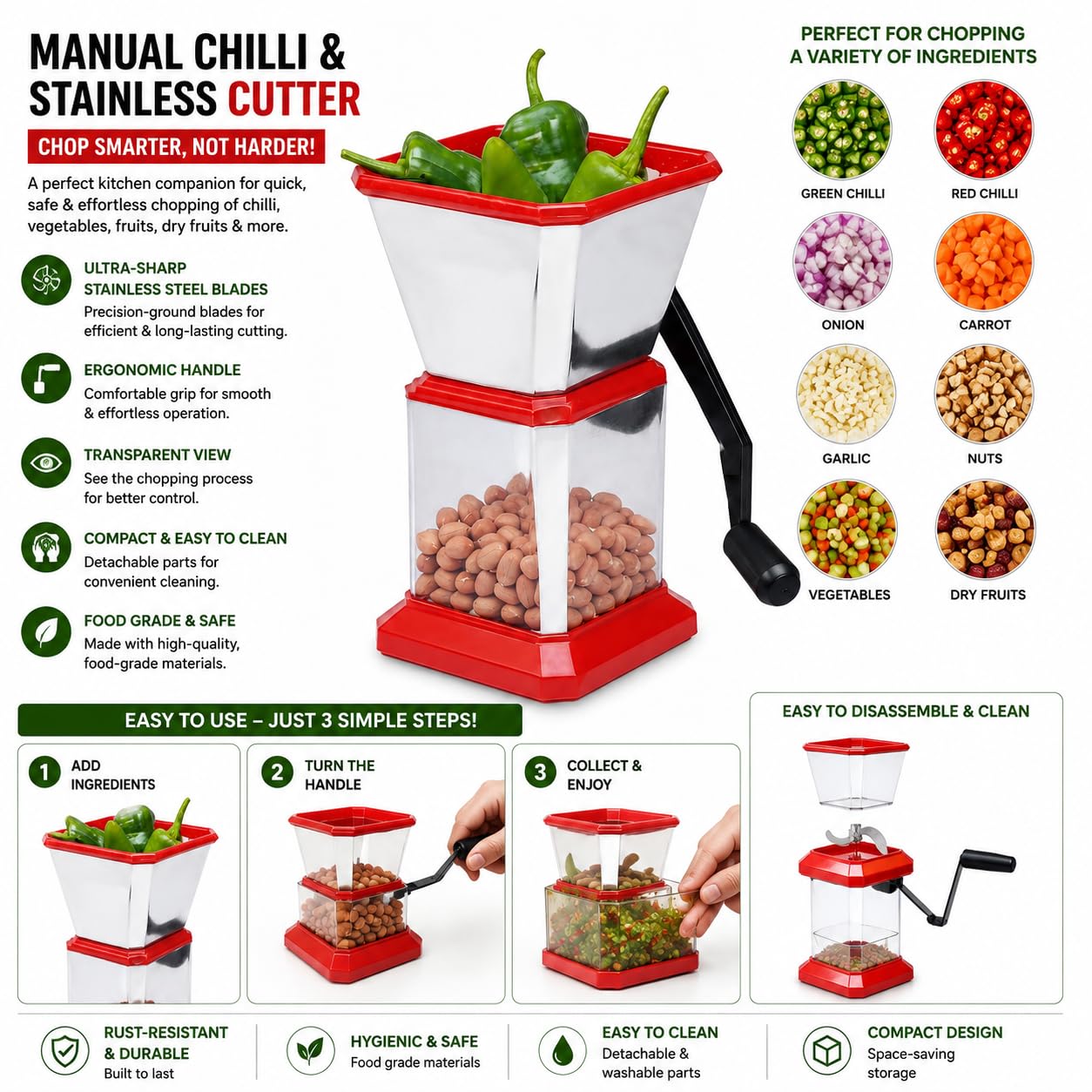Chilli Cutter & Roti Grill - 2-in-1 Kitchen Tool -7