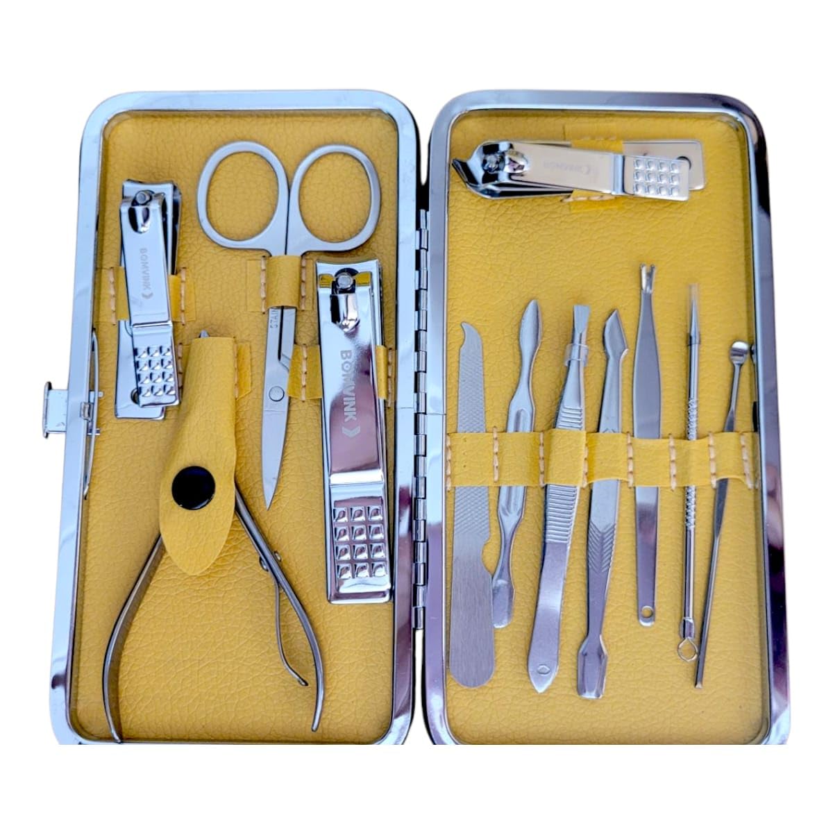Kit Manicure E Pedicure 12 Peças Inox Com Estojo Bomvink