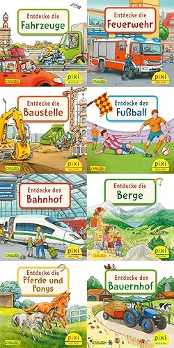 Pixi-8er-Set 240: Entdecke deine Welt 3 (8x1 Exemplar) (240): Entdecke die Fahrzeuge: Entdecke die Feuerwehr; Entdecke die Baustelle; Entdecke den ... Pferde und Ponys; Entdecke den Bauernhof
