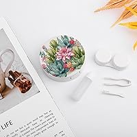 Vista 5 de Contact Lens Case Travel Colorful Cactus Print Contact Cases Box With Mirror Solution Bottle Applicator Removal Tool Kit For Daily Outdoor