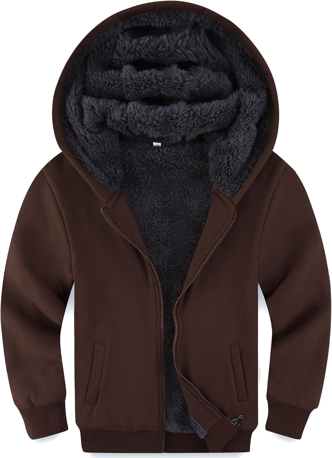 Kids Boys Sherpa Fleece Lined Jacket Hoodie Sweatshirt Fall Winter Spring Casual Warm Clothes for School Daily Outwear