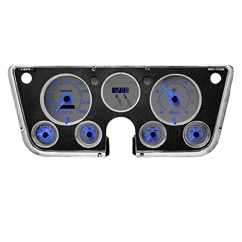 Vista 8 de Intellitronix 1967-1972 Chevy C10 Pickup Truck Panel de medidor analógico Dash Instrument Cluster Upgrade (morado) Púrpura,Azul,Verde,Rojo