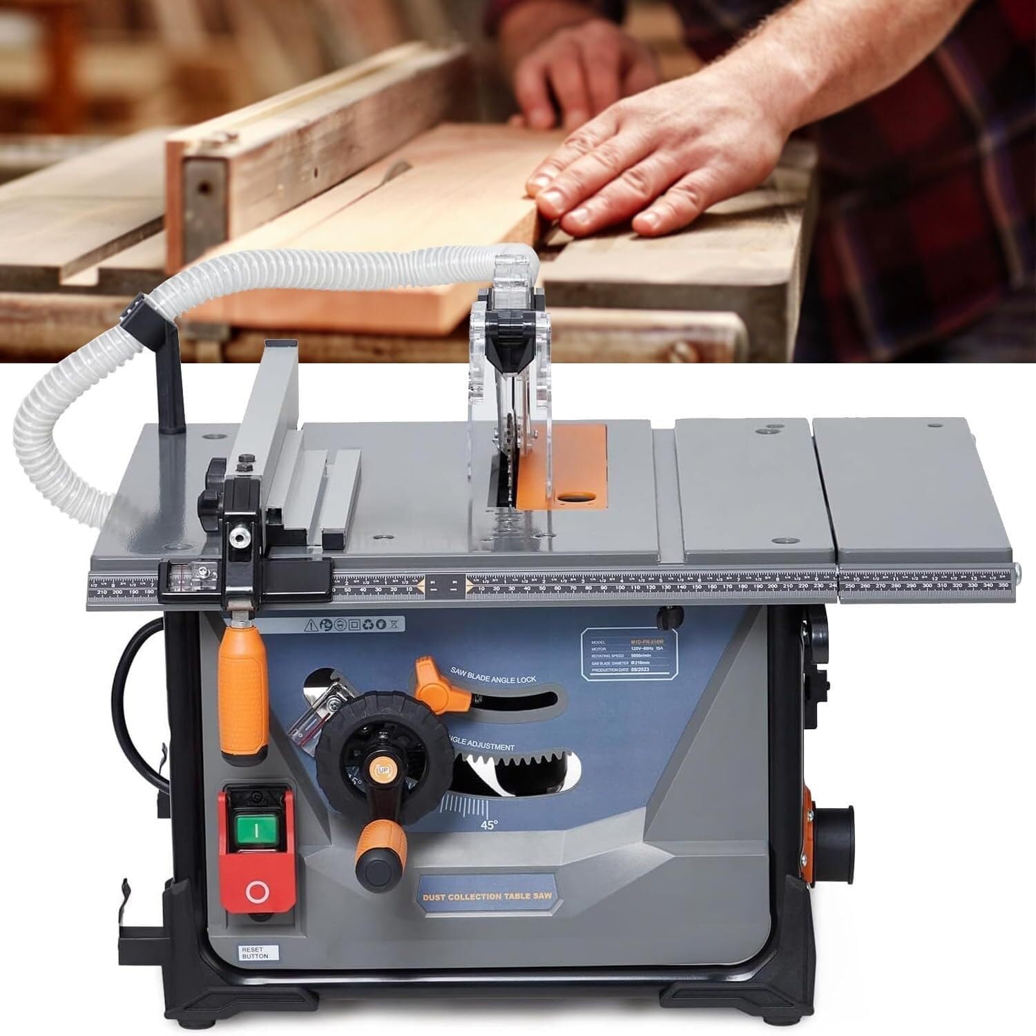 8.5in compound Miter Saw,With Saw Tooth Adjustment Handle,Maximum Cutting Depth 6cm