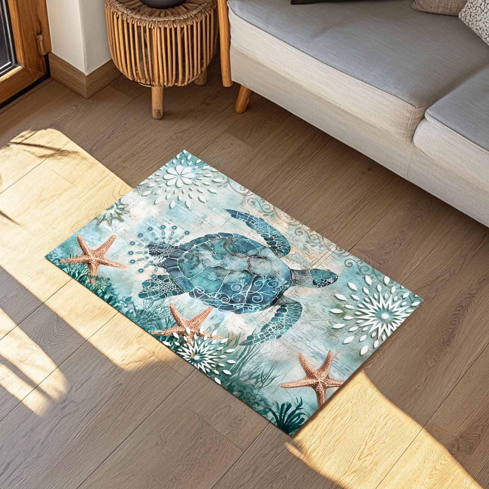 フロアマット　ウミガメ Amazon | カーフロアマット 4ピース ウミガメ (33) プリント