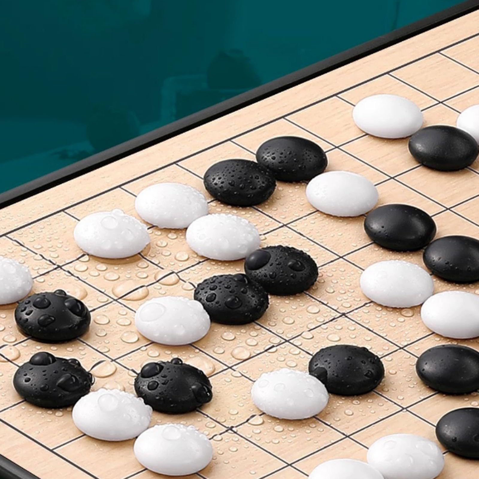 Grand Jeu de Go magnétique avec Pierres convexes Simples, Plateau de Voyage Pliable et Portable(Go,d)