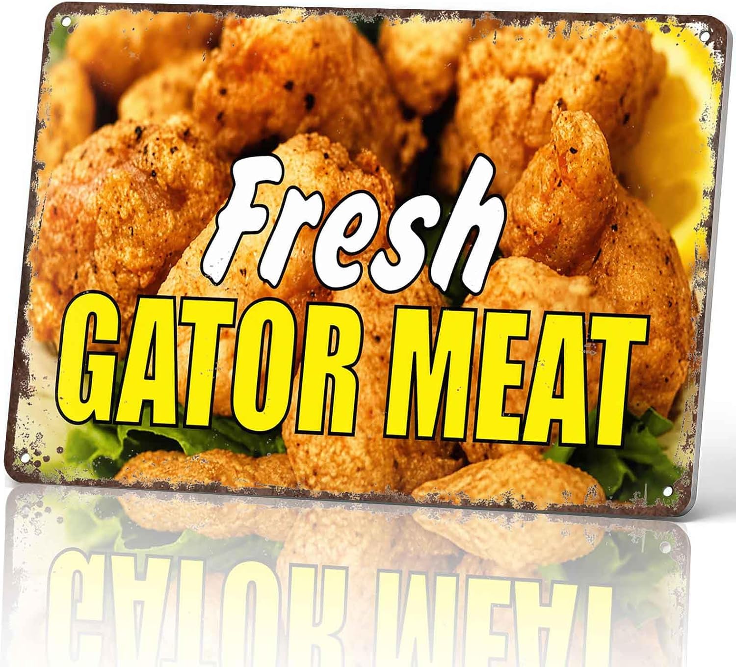 Fresh Gator Meat Food Metal Sign 8 x 12 Inch