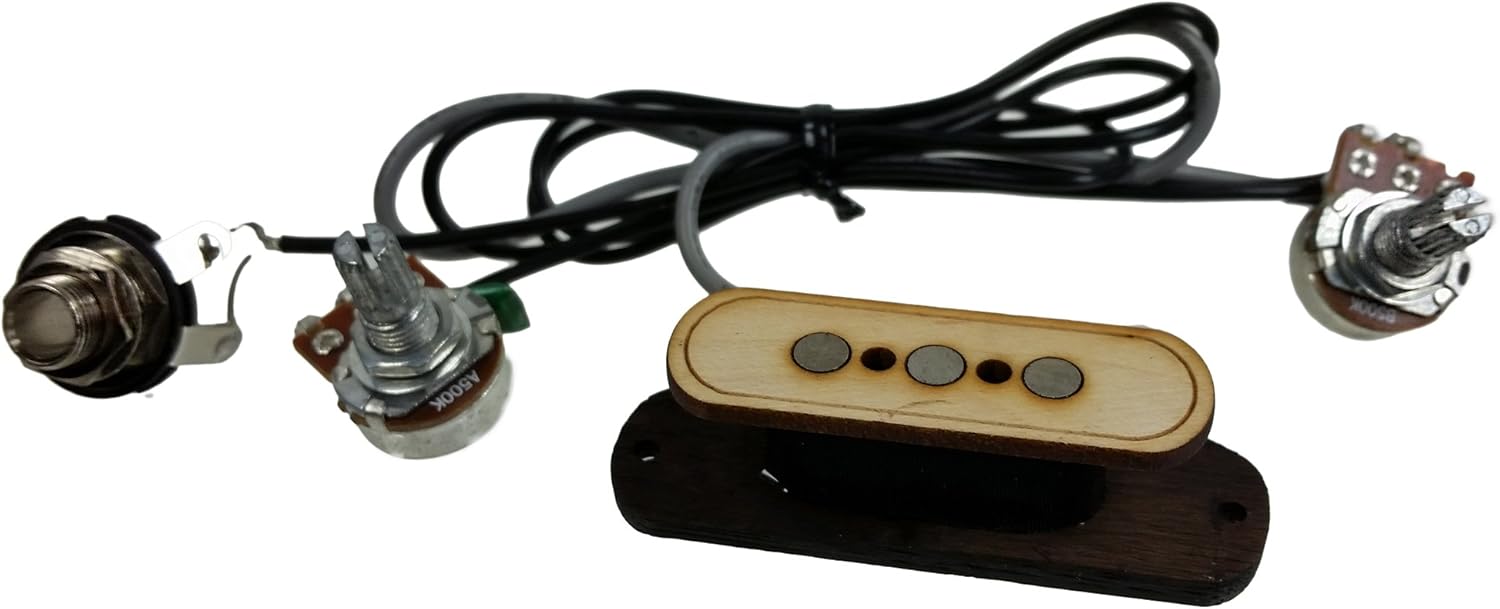 3-string Cigar Box Guitar Pickup with Volume & Tone - The "Electric Delta" - No Soldering Required!