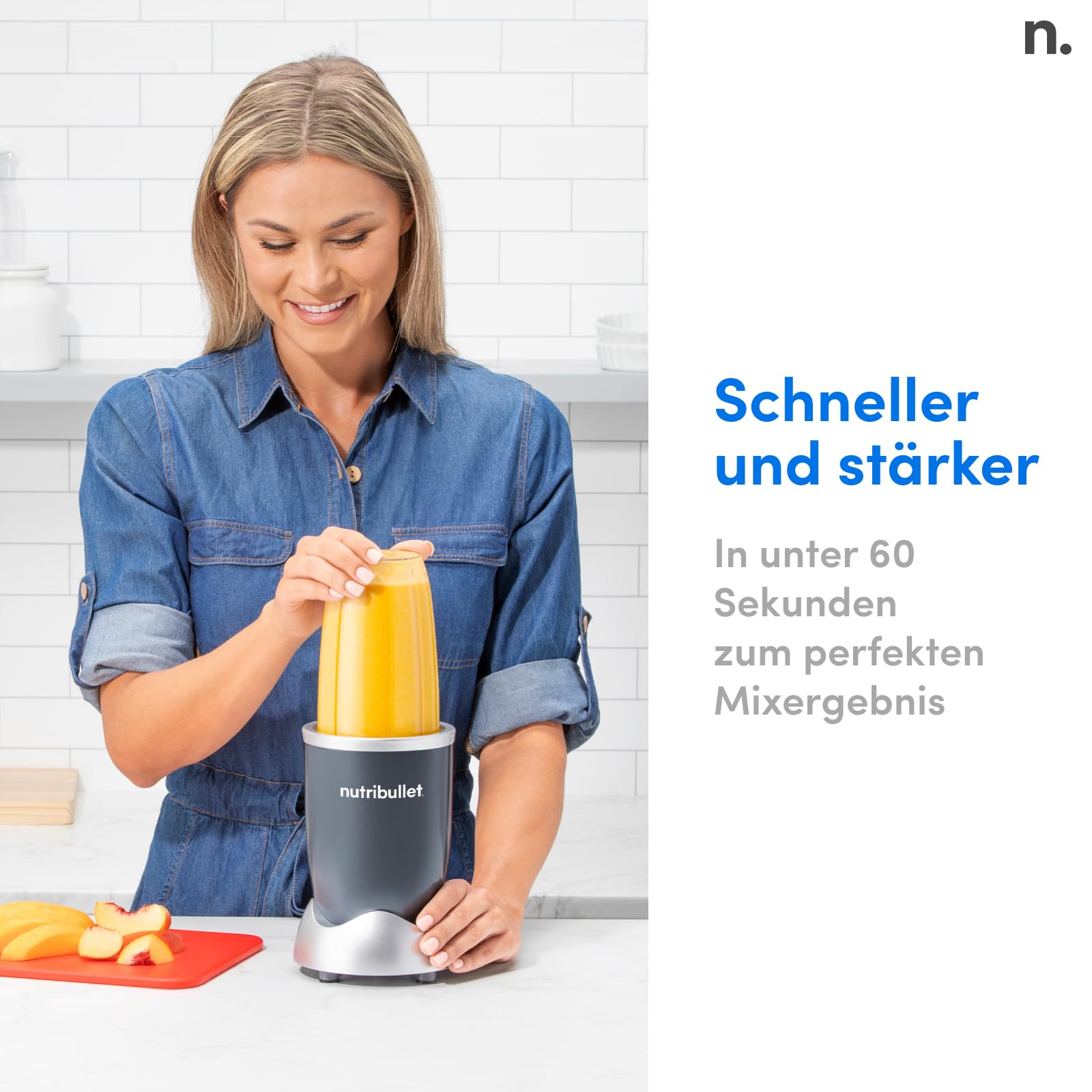 nutribullet Original, Elektrischer Mixer, Zerkleinerer, Smoothiemixer, Smoothie Maker, 600 W Leistung, Einfach und schnell in der Anwendung, Kompakt, Leicht zu reinigen, NB603DG