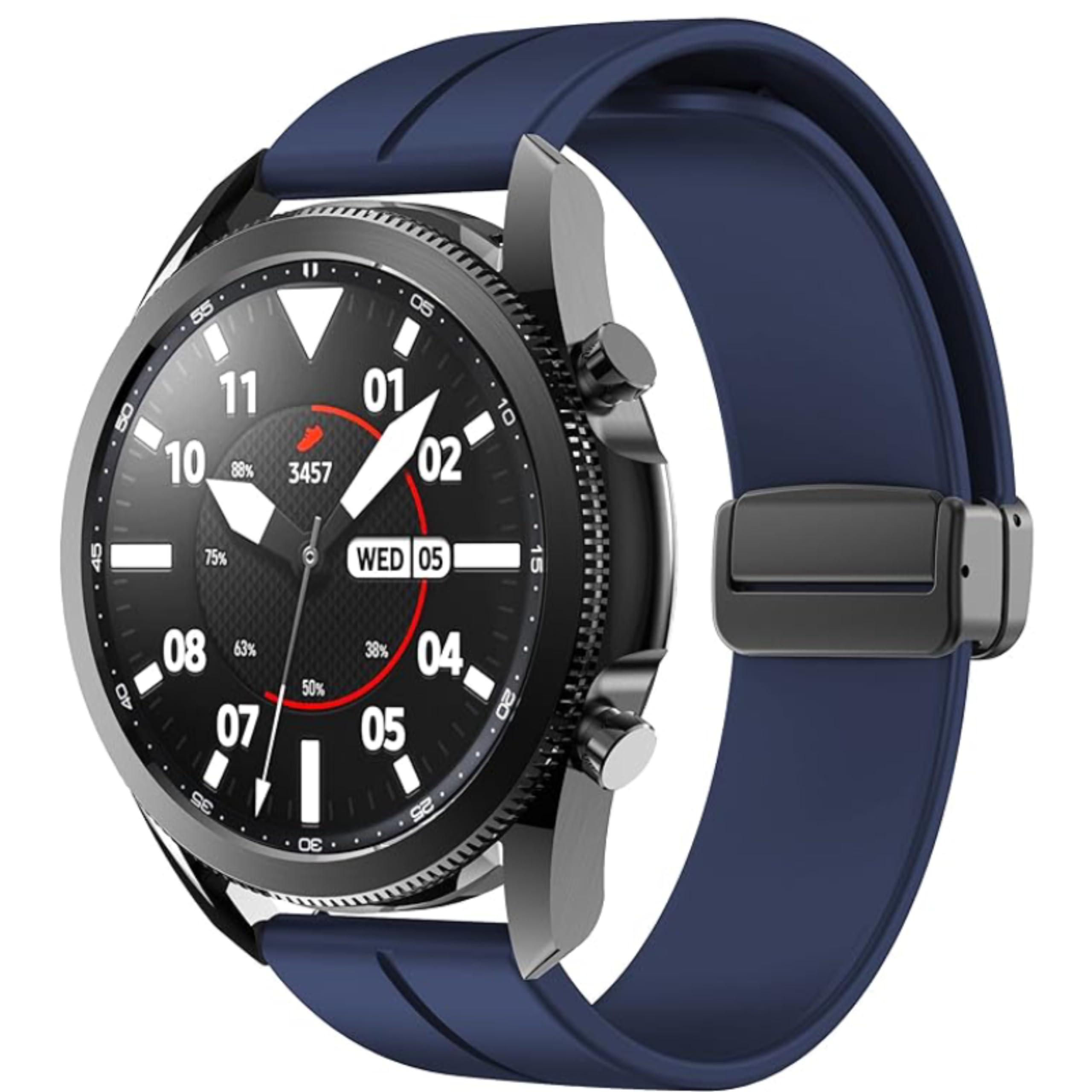 Magnetic Band Compatible with Huawei Watch GT6/GT6 Pro/GT5 46mm/GT4/Watch 5/5 Pro 46mm/GT3/GT3 Pro 46mm/GT2/GT 46mm/GT2 Pro, 22mm Magnetic D-Buckle Replacement Silicone Strap (Blue)