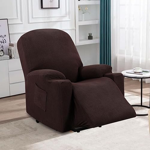 Miniatura 7 de H.VERSAILTEX Funda elástica para sillón reclinable, funda para silla reclinable de elevación eléctrica, ajustable estándar con bolsillo lateral,