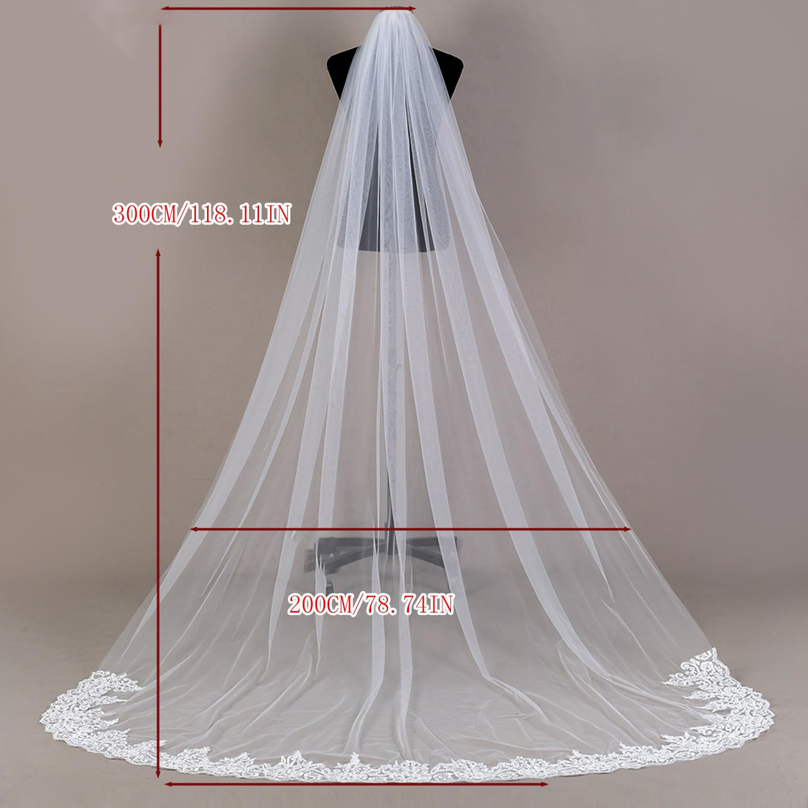 Tocado de novia ligero con encaje ornamental, perfecto para exteriores, aireado, ligero, con encaje ornamental