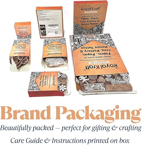 Miniatura 4 de Sellos de madera de tela artísticos pequeños bloques de impresión de diseño redondo (juego de 10)