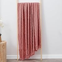 Vista 257 de inhand Knitted Throw Blankets for Couch and Bed, Soft Cozy Knit Blanket with Tassel, Black Lightweight Decorative Blankets and Throws, Farmhouse