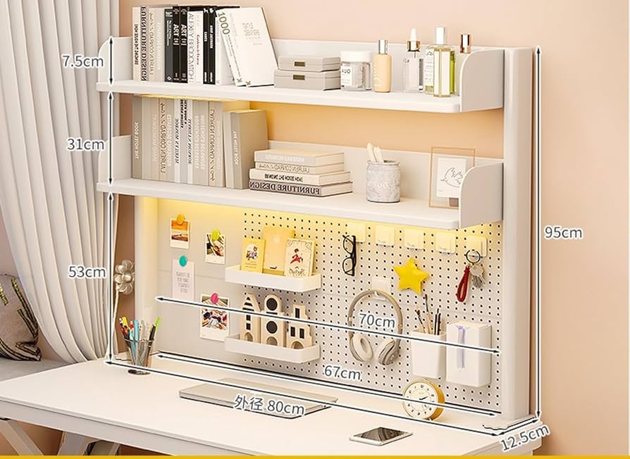 机上ラック 木製有孔ボード付大容量デス ク上置棚収納ラック 卓上ラック　ブラック Amazon.co.jp: DEOPXF 卓上ラック デスク上置き棚 木製 DIY 有孔