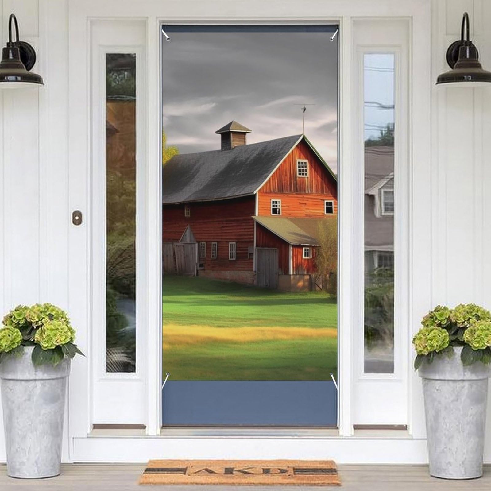KLOPH Door Cover Decoration Welcome DoorBanner Porch Sign Photo Background Door Curtains for Doorway Privacy Window Curtain Barn Porch Cover Indoor Outdoor Decor 70.9x35.4in