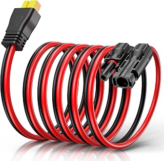 Hiutgowt 10AWG XT60 Solar Cable 10FT, Solar to XT60 Charging Cable 3 15 20 30 40 50FT, Solar Panel Connector to XT60 Connector, XT60 Charging Cable for Portable Power Station Solar Generator