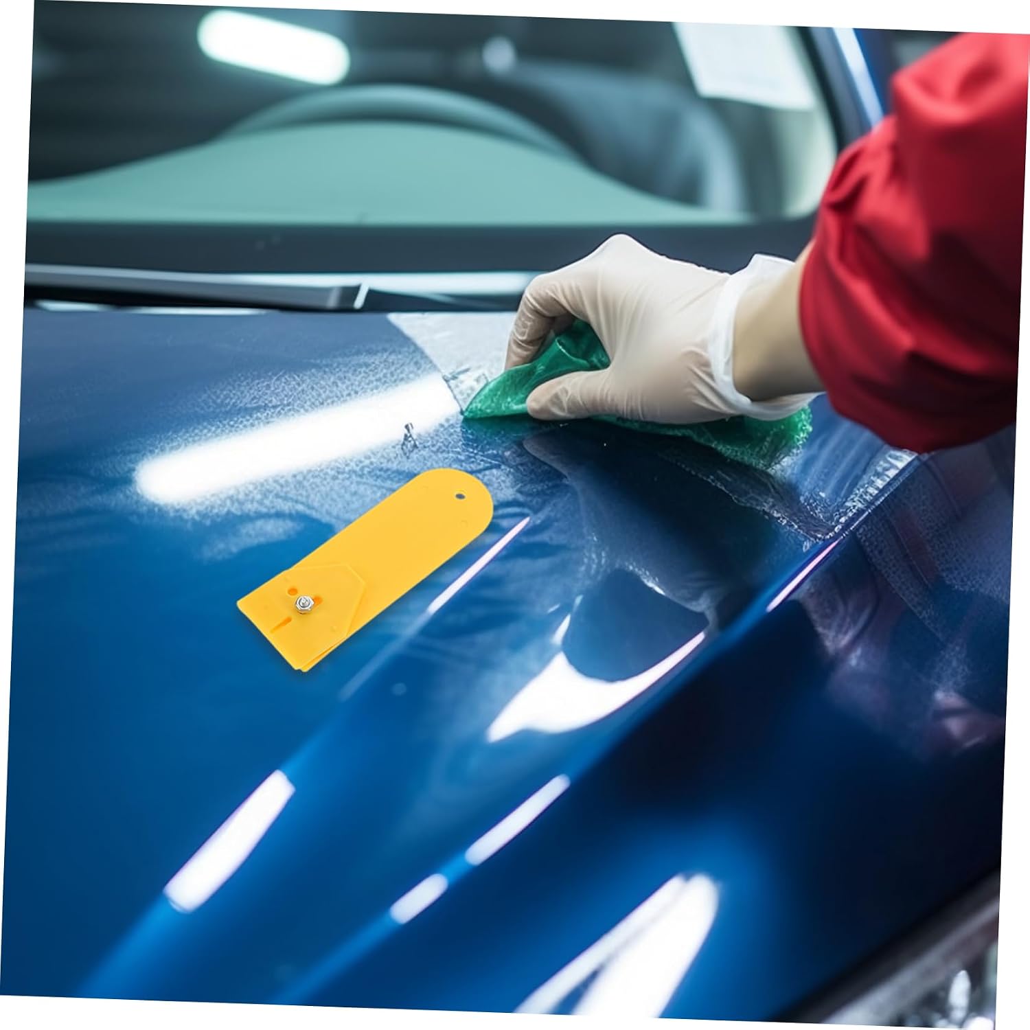 Zerodeko Essential Car Film Tool Kit Long Handle Scraper Window Tint Kit Multi-Function Squeegee for Car Wrap and