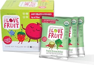YOU LOVE FRUIT – SUPERGREEN & KIWI All Natural Fruit Snacks, Healthy Snack Pack, Real Fruit! Gluten Free, Non GMO, Vegan, Fiber packed, Low Fat, Kosher, Variety Pack, Great For Adding To Gift Box, 1.0 oz (Pack of 12)