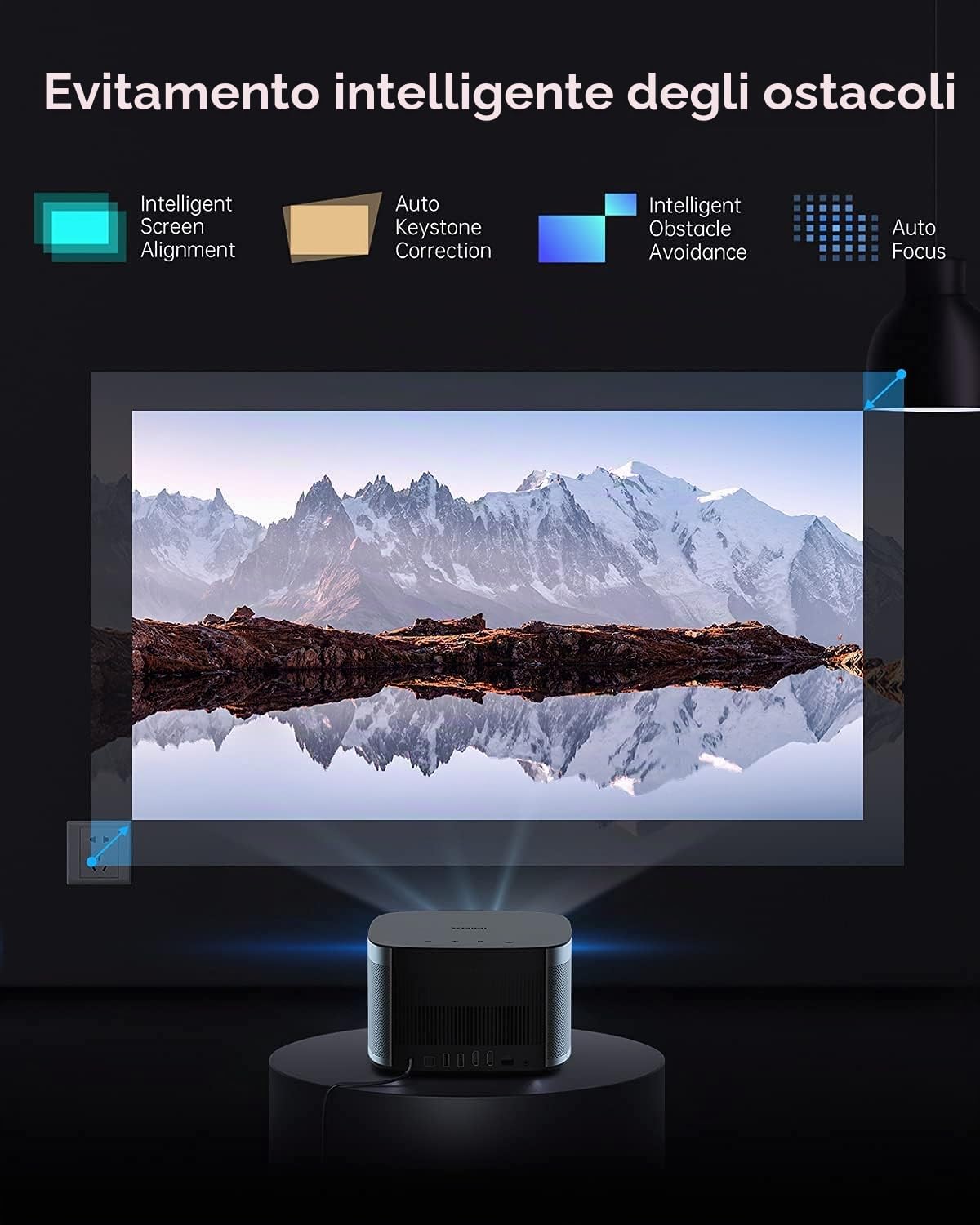 XGIMI Horizon Proiettore Supporta 4K Full HD 200'' Home Theater 1500 ISO Lumen Android TV10.0 Google Assistant 3D Videoproiettore Harman/Kardon Altoparlante