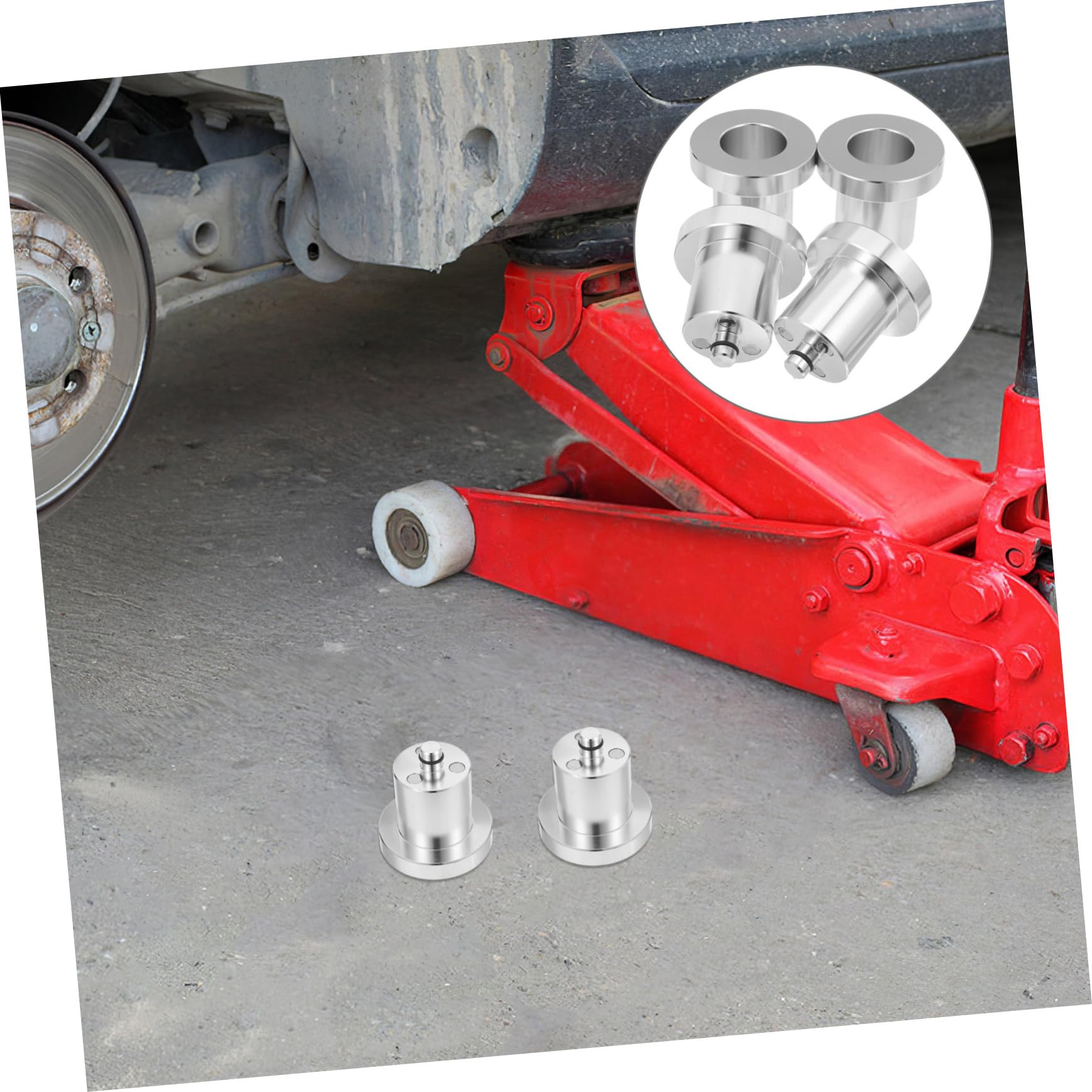 STOBAZA 4 Stück Aluminium Wagenheber Pad Adapter Antirutsch Dämpfend für Hydraulischen Wagenheber Schutz für Fahrzeugrahmen und Boden Geeignet für Elektroautos Suvs und Limousinen