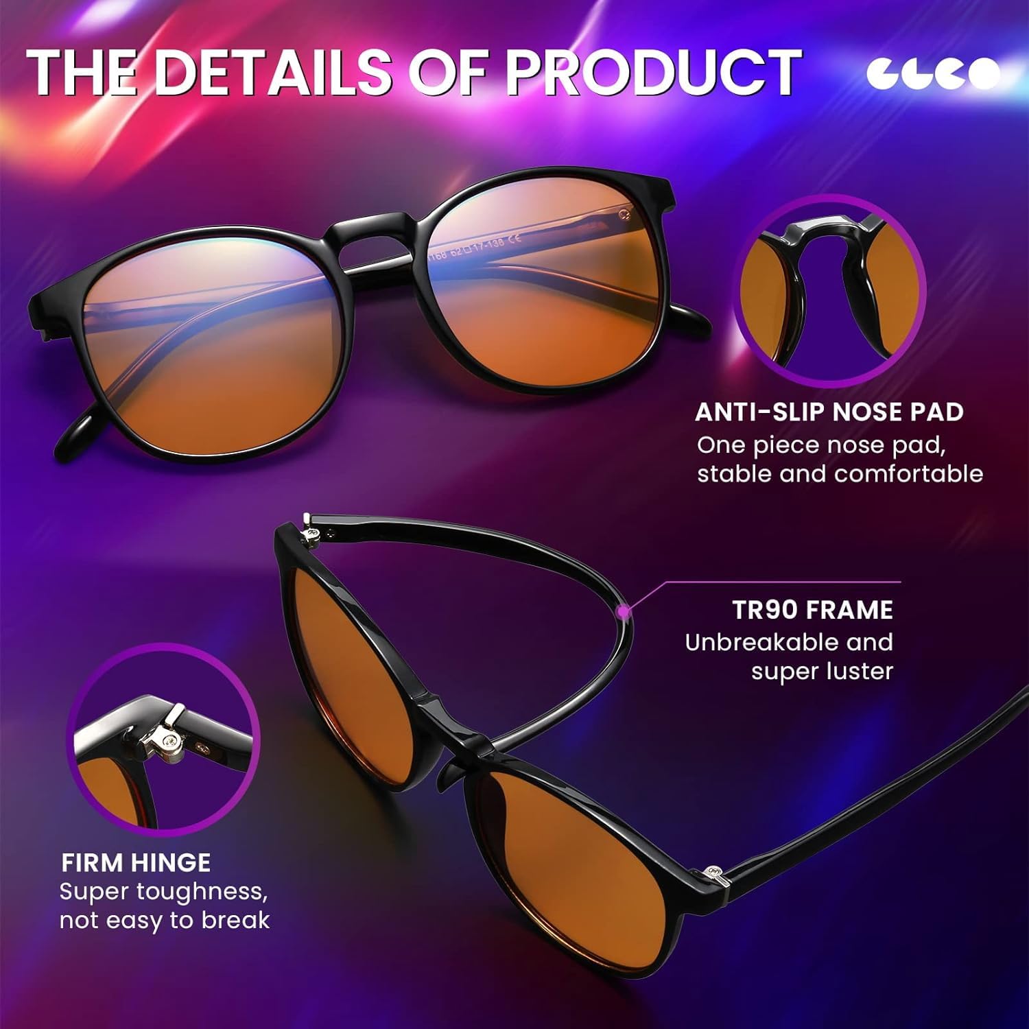 IBOANN Blue Light Blocking Glasses Women/Men, Round Fashion Retro Frame, Vintage Fake Eyeglasses with Clear Lens…