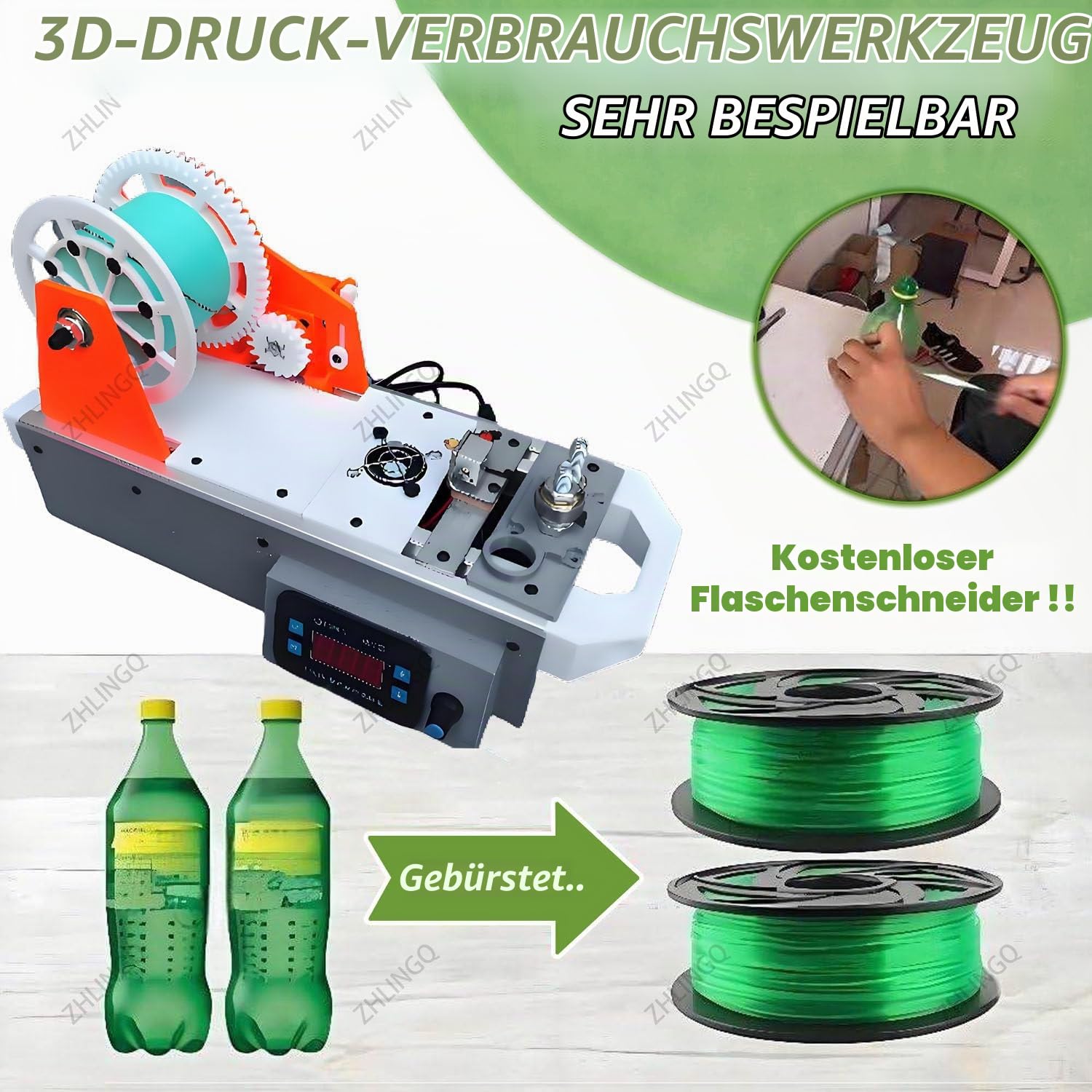 Desktop-Filament-Extruder Für 3D-Druck, 3D-Drucker-Filament-Maker-Maschine, Bis Zu 300 ℃/572 ℉ Einstellbare Temperatur Und Geschwindigkeit, Digitaler Bildschirm, Für Heimwerkerprojekte Zu Hause A