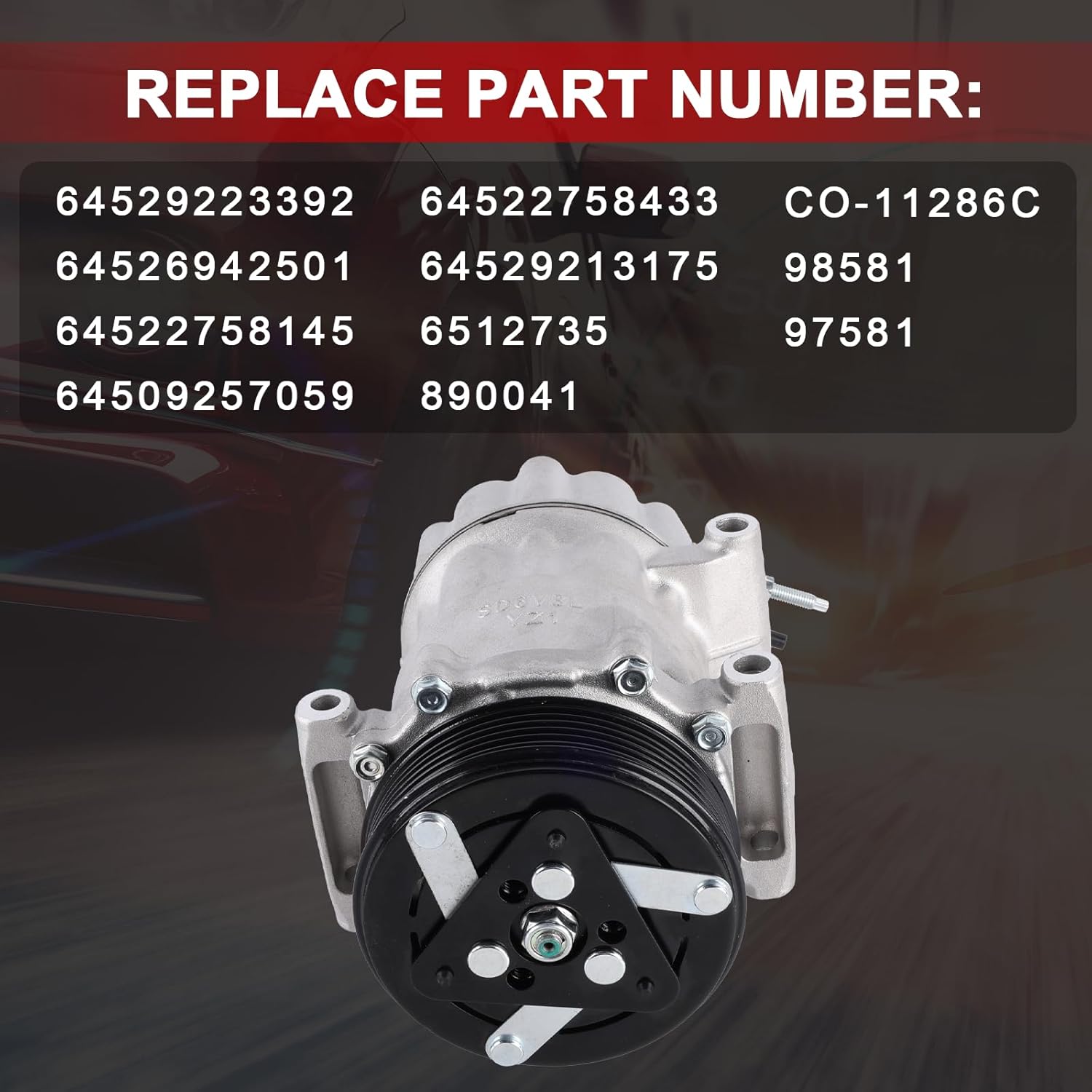 AC Compressor with Clutch Compatible with 2007-2016 Mini Cooper, 2011-2016 Cooper Countryman, 2013-2016 Cooper Paceman, Replace 98581 64529223392