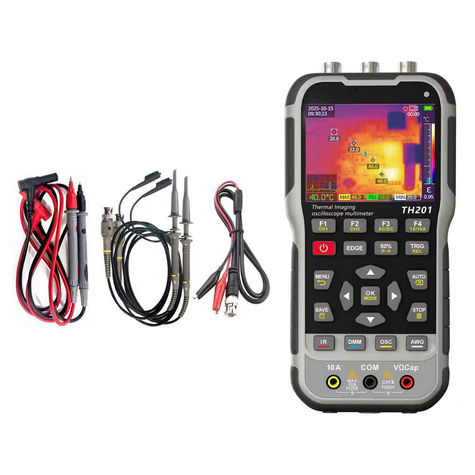 Advanced Portable Oscilloscope Including Integrated Thermal Imaging Multimeter and Signals Generator for Diagnostics User Friendly Thermal Imaging Oscilloscope Multimeter