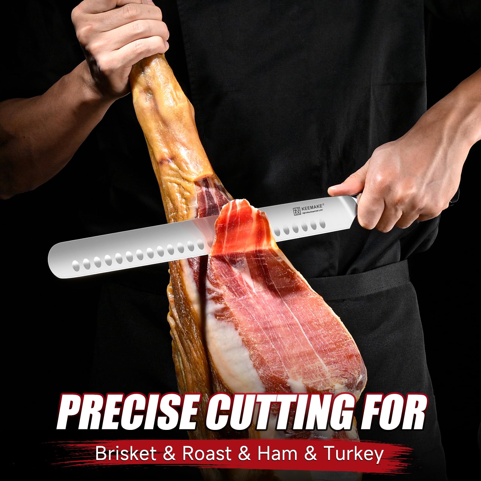 KEEMAKE Brisket Carving Knife Set, 3-Piece Slicing Knife for BBQ & Meat — Amazon image 4