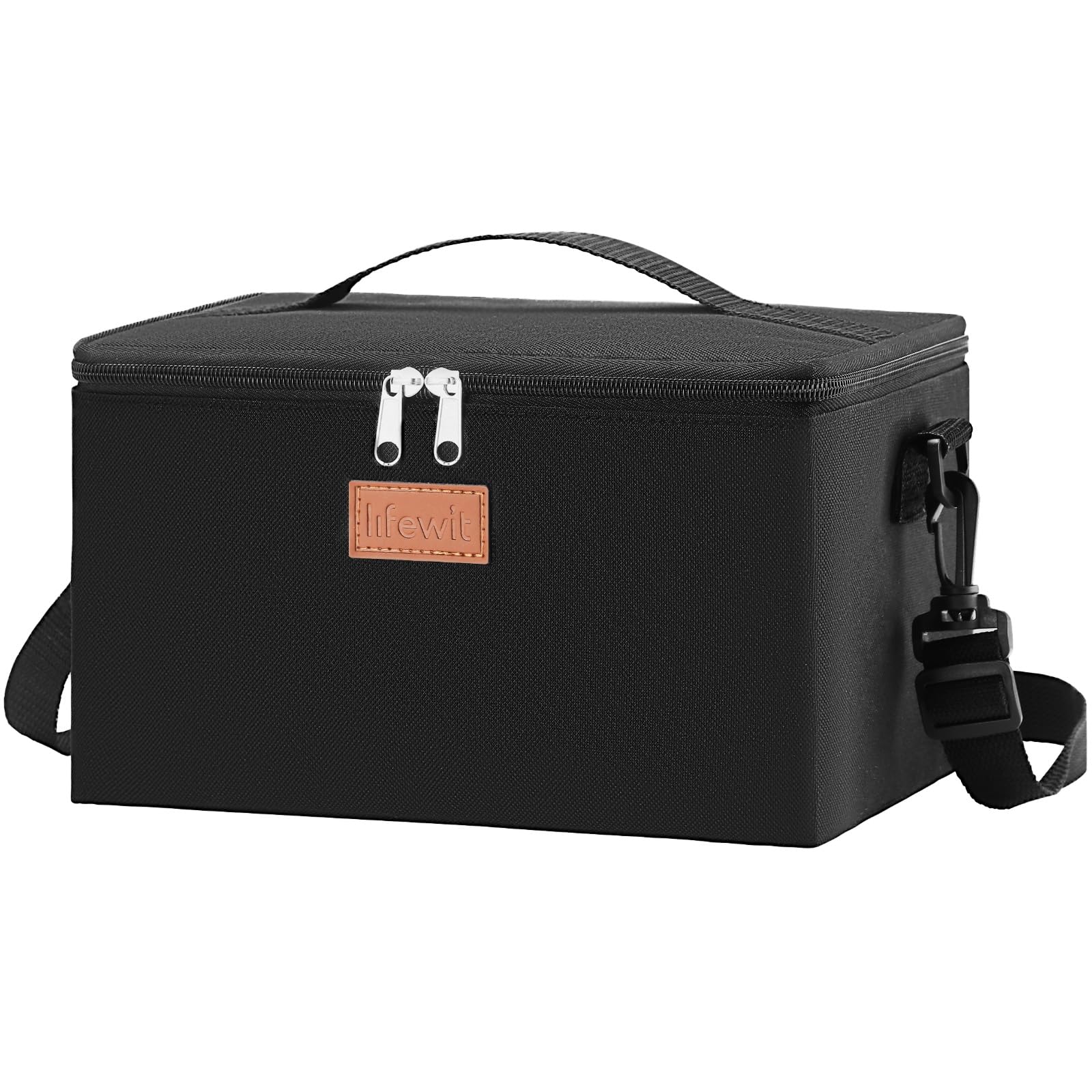 Lifewit 6.4L Insulated Lunch Bag for Men, Leak-Proof Pack Lunch Bag for Adult, Waterproof Packed Lunch Box, Small Cool Bag for Work, Picnic, Outdoor, Beach, Camping, BBQ, Travel (Black)