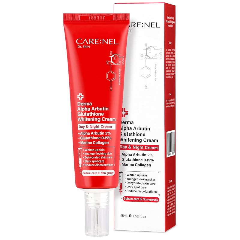 Creme facial CARE:NEL com alfa-arbutina e glutationa, 45 mL