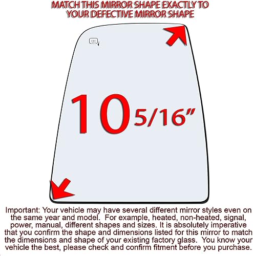 Miniatura 5 de Espejo lateral del conductor con placa trasera de plástico calentada compatible con Ford Transit 150 250 350 HD 2015-2023, espejos de estilo