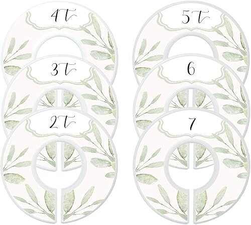 Miniatura 9 de Mumsy Goose Divisores de ropa para bebé niña, divisores de armario, organizadores botánicos (tamaños de 2 a 7 (6 anillos), dorado)