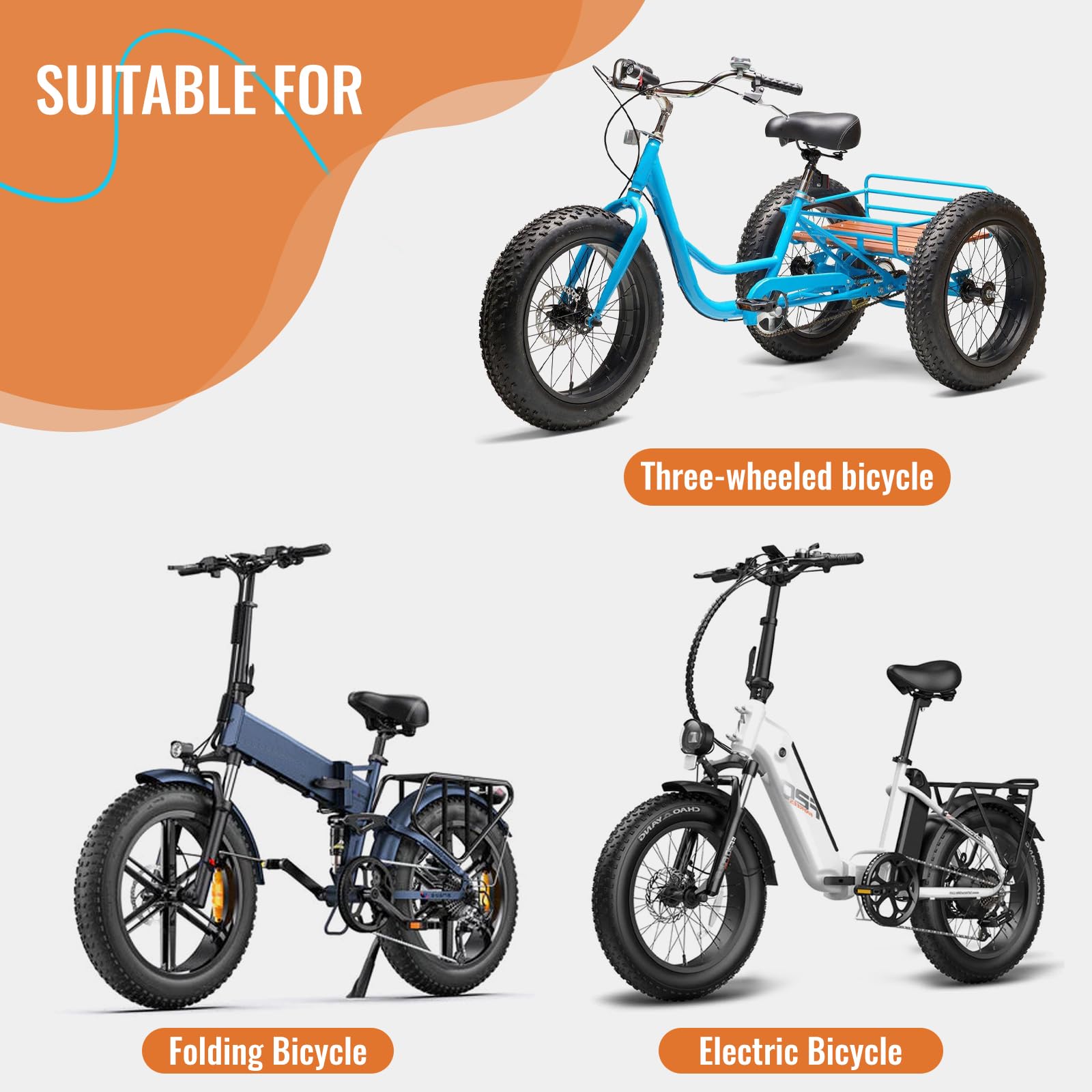 MOHEGIA Ebike Fat Tire: 20x4.0/26x4.0 Inch E-Bike Mountain Pneumatico di Ricambio Pneumatico Bicicletta Mountain Bicicletta, Ad Alte Prestazioni e All-Terrain Pieghevole Pneumatico MTB Elettrico con