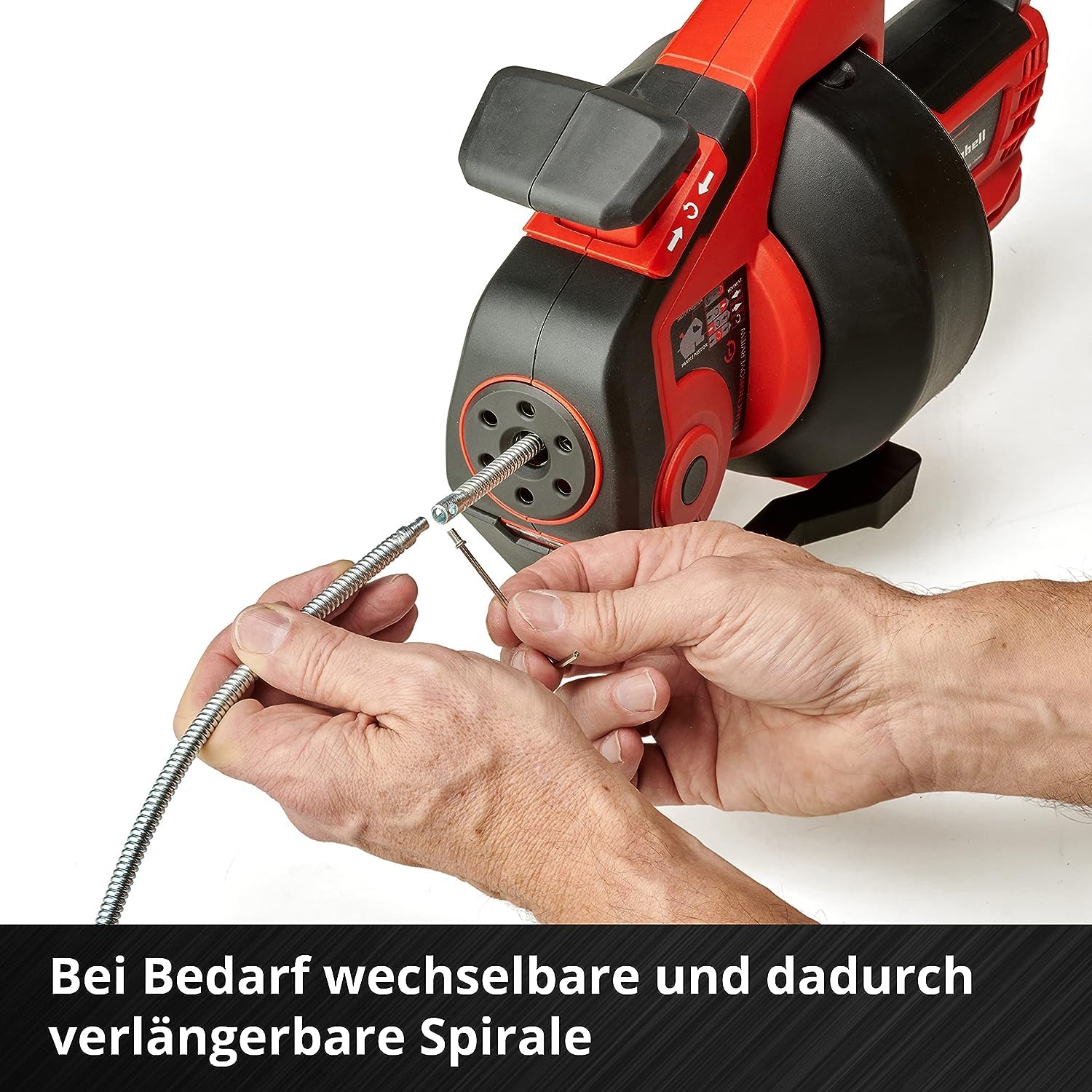 Einhell Akku-Rohrreiniger TE-DA 18/760 Li-Solo Power X-Change (18 V, Li-Ion, 7.6 m lange Reinigungsspirale, geeignet für Rohrdurchmesser 16-55 mm, Lieferung ohne Akku & Ladegerät)