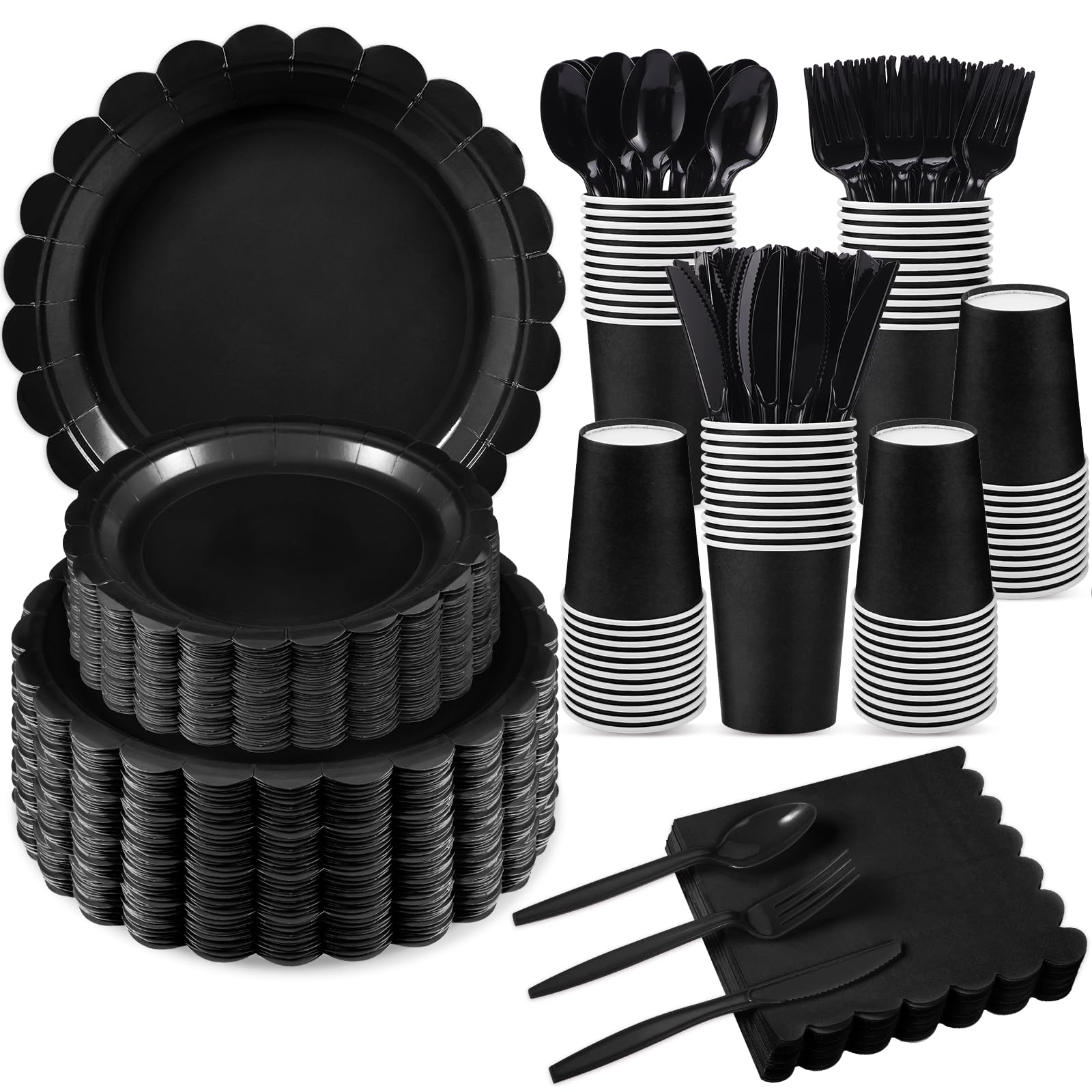 Sage Green Party Plates & Cups Set - 25 Piece -11