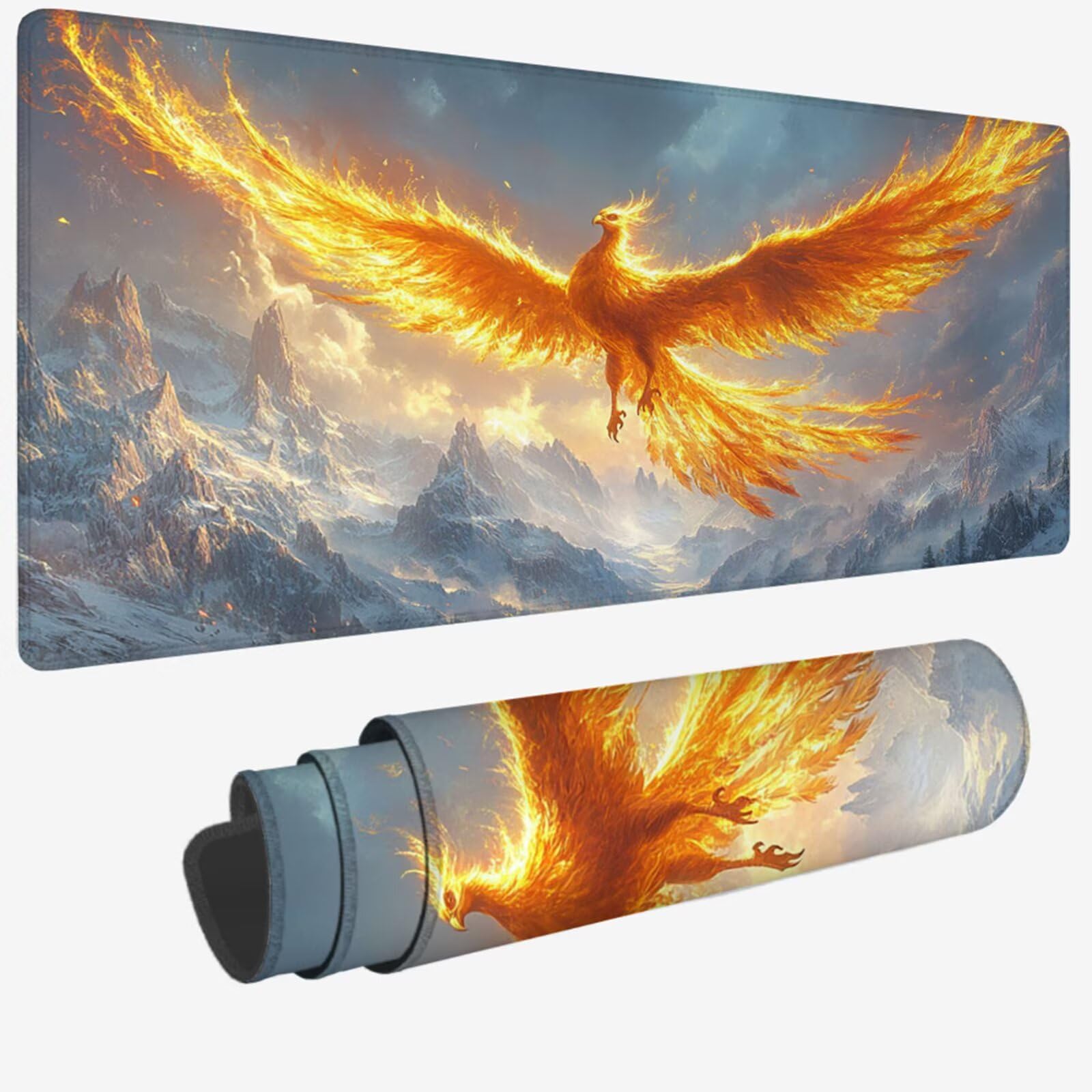 Podkładka pod mysz XXL 1500 x 800 x 3 MM, jasnoszara duża podkładka pod mysz z wodoodporną i antypoślizgową feniksem pod ręką zszyte krawędzie, poprawia precyzję i szybkość dla gracza W-796