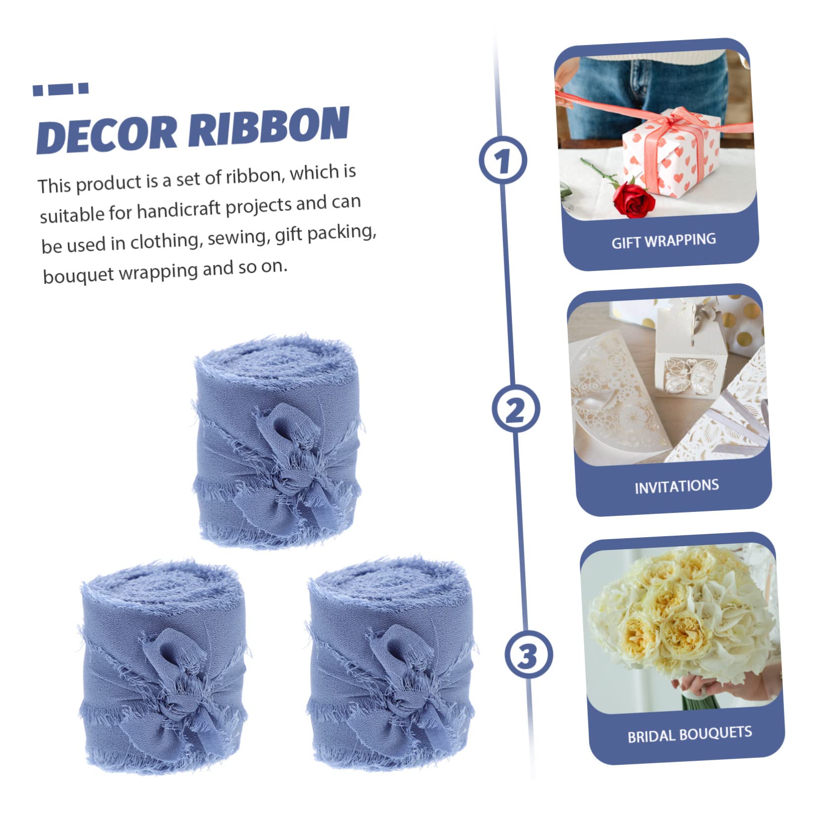 NUOBESTY 12stücke Fransen-bänder Chiffon Für Hochzeiten Bastelprojekte Und Geschenkverpackungen Yards Pro Für Brautsträuße Und Einladungen