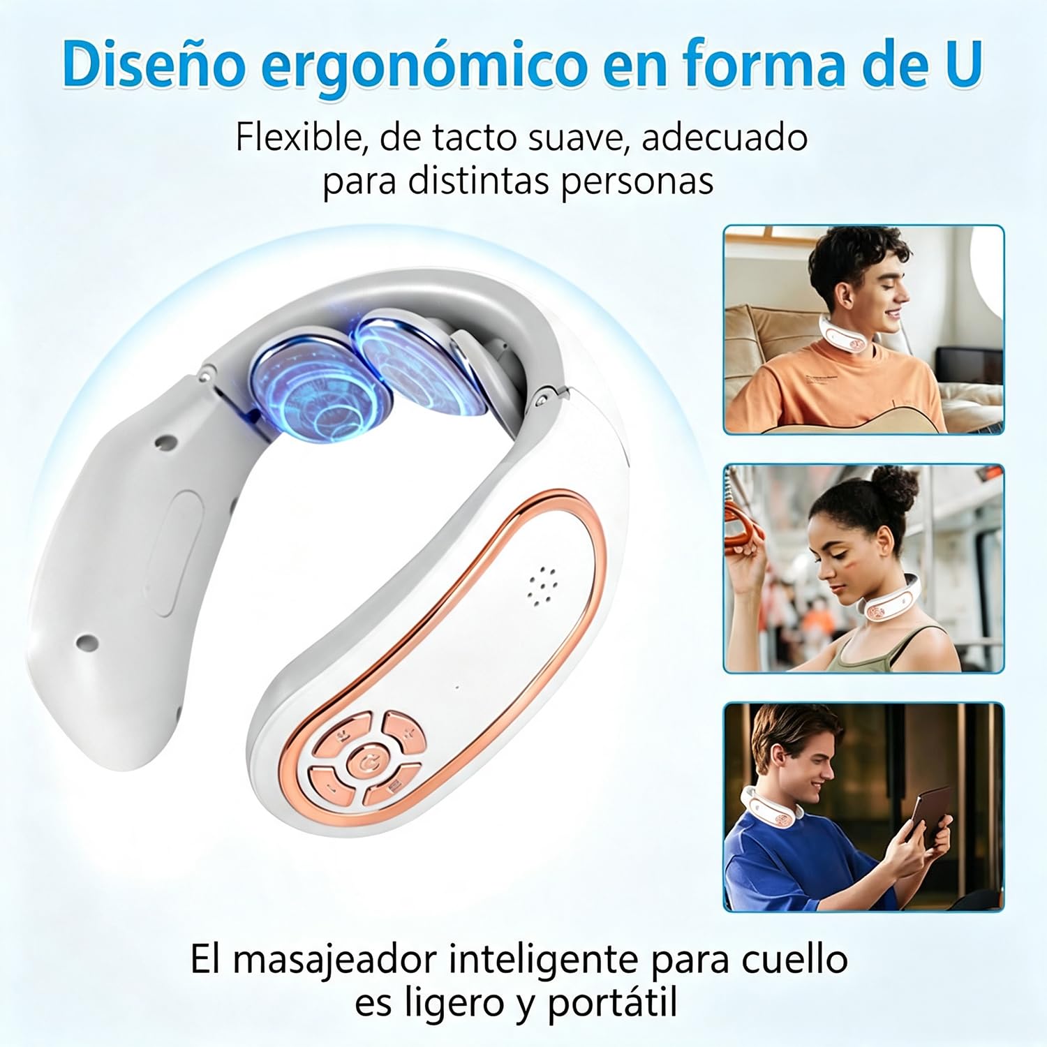 Masajeador Cuello Cervical, 15 Niveles De Intensidad Masajeador Eléctrico | 3 Niveles Calefacción A Temperatura Constante, 4 Modos De Masaje Por Pulsos, Para El Cuello Y