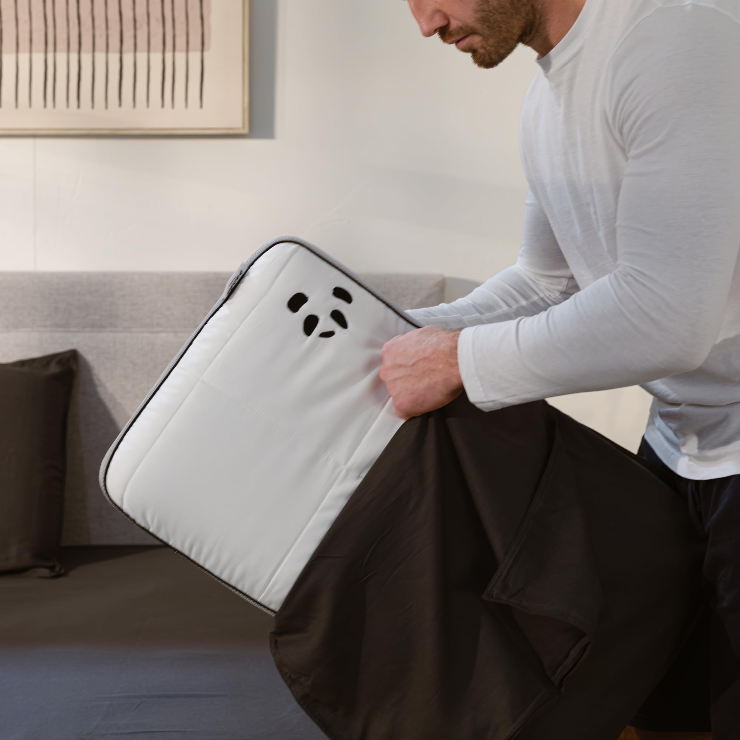 Almohada híbrida de bambú Panda – suave funda de bambú transpirable, espuma viscoelástica ortopédica