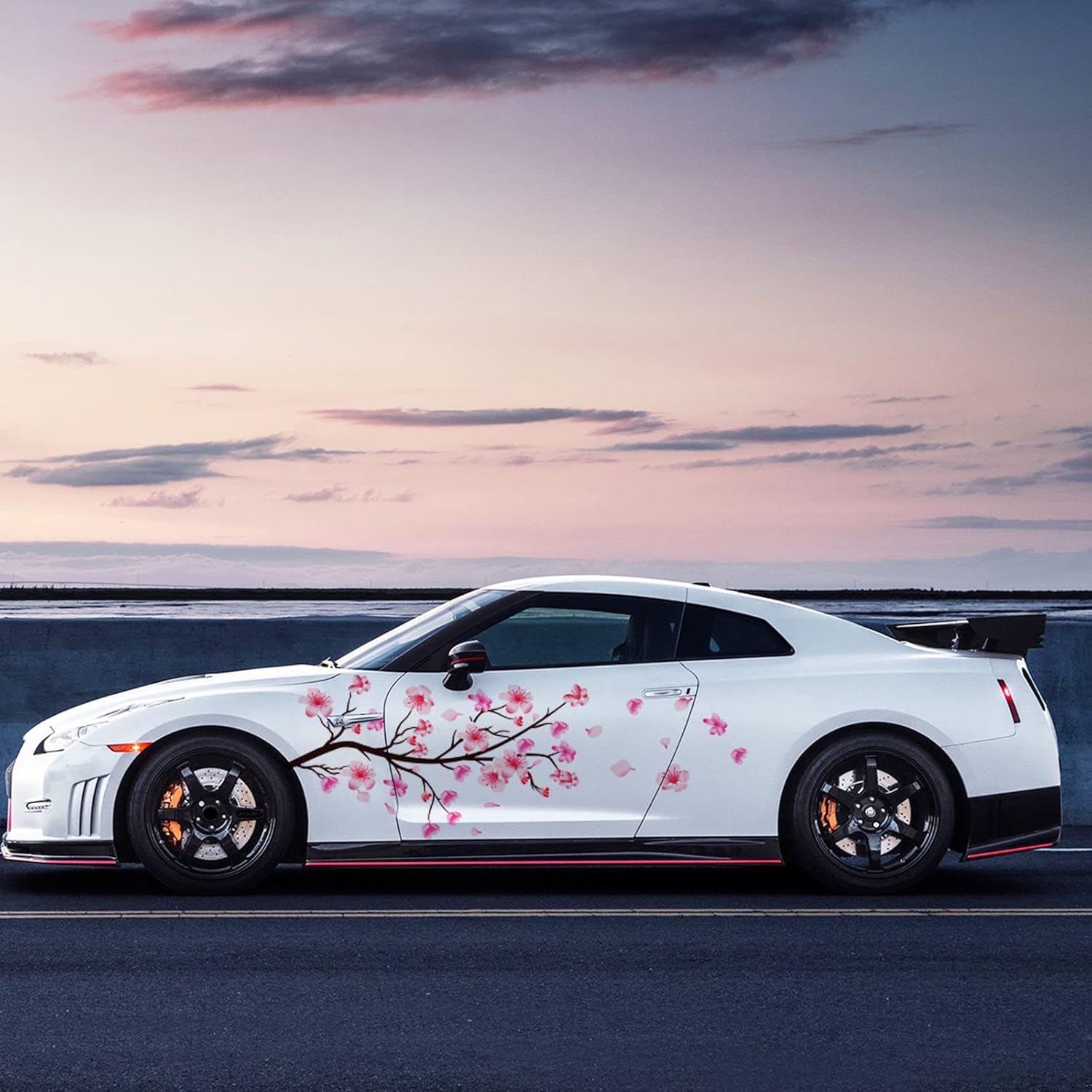 2PCS Sakura Cherry Blossom Car Livery, Japanese Theme Side Car Vinyl Livery, Universal Size, Large Vehicle Graphics, Car Livery (7)