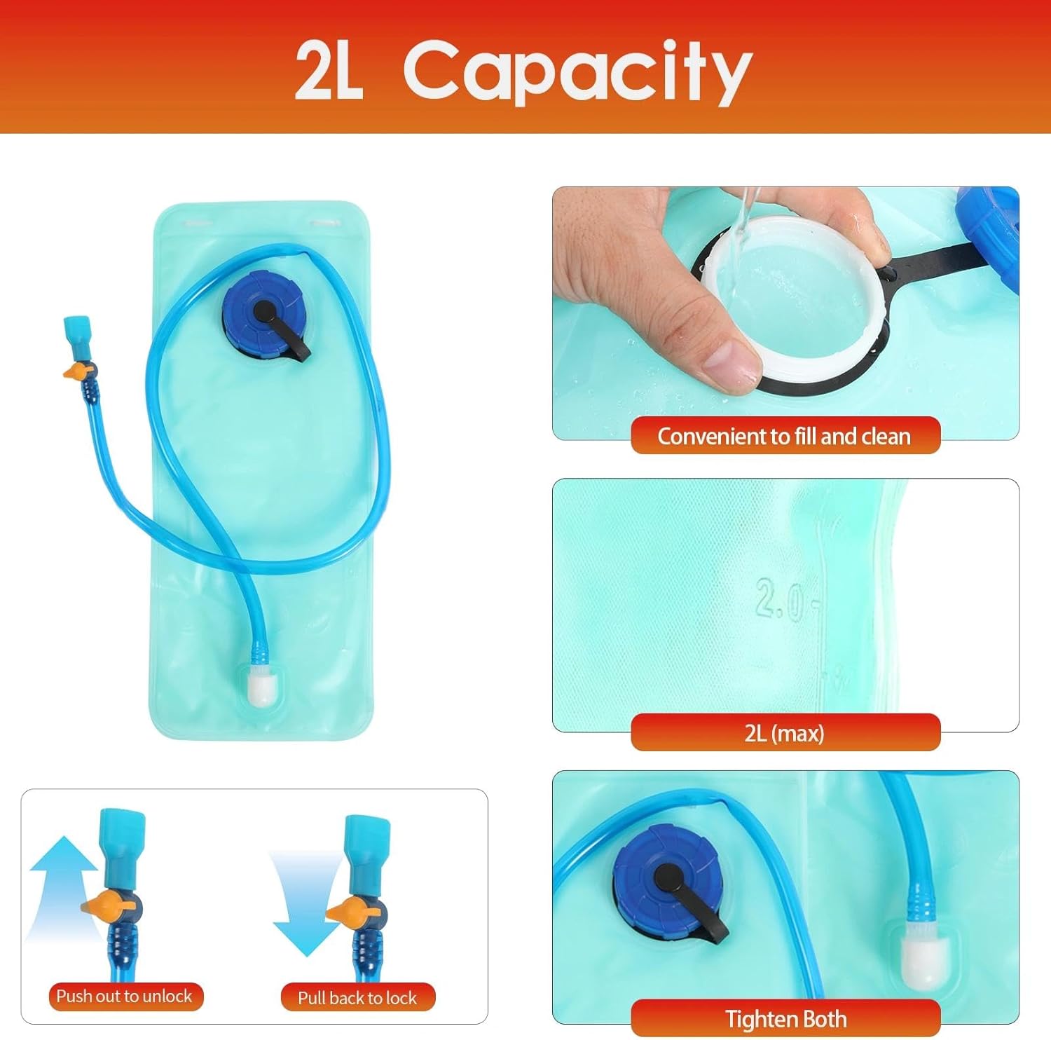 WOLT Hydration Backpack 18L Hiking Water Backpack with 2L Water Bladder for Men Women, Hydration Pack for Running Cycling Biking and Climbing - Image 3