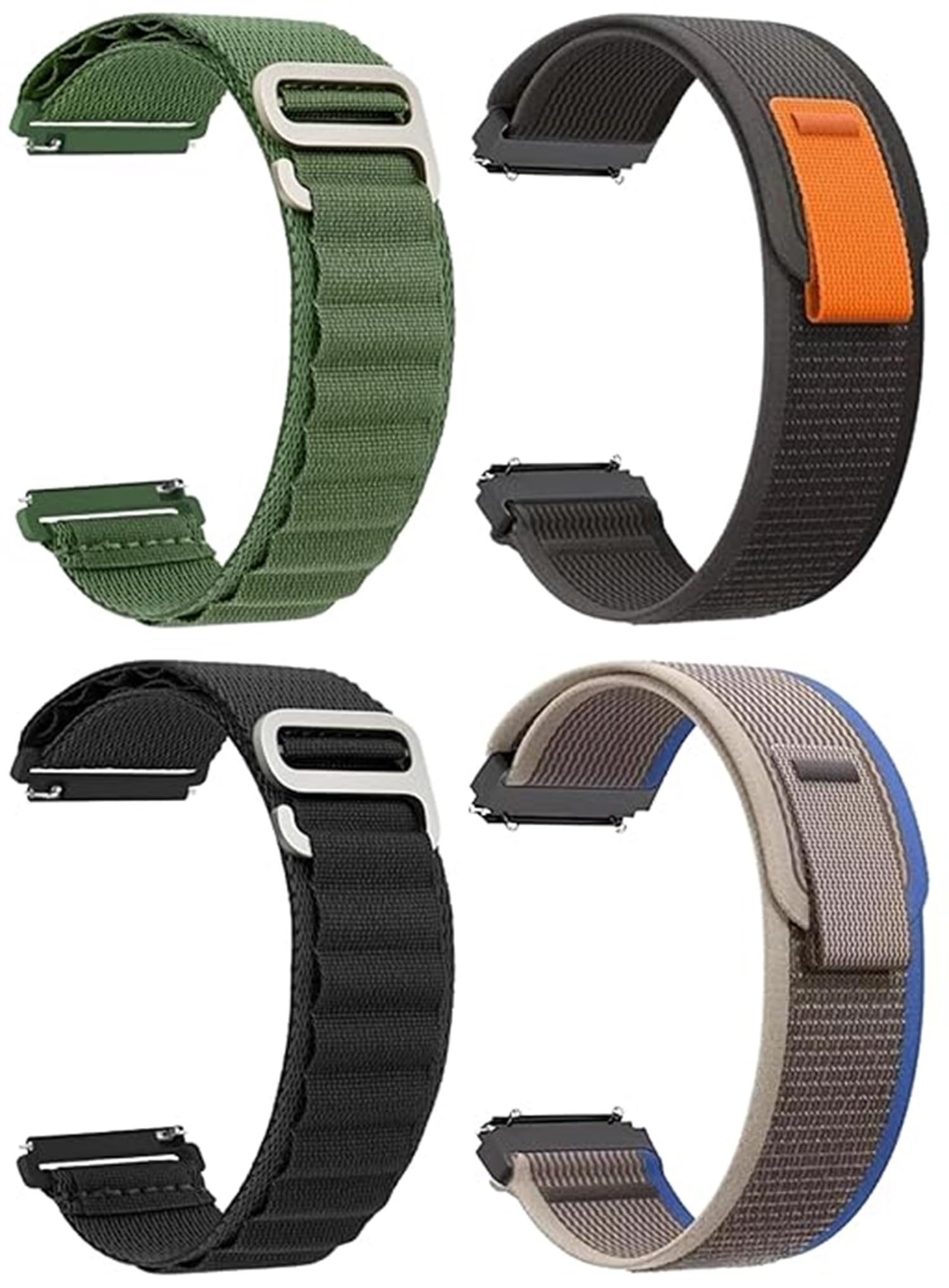 PEFKO PKFW01 22mm Smart Watch Straps/Bands/Loop [ Combo Pack Of 4 ] (GREEN/BLACK/BLACK/BLUE) (B0DGW537XX) Amazon Price History, Amazon Price Tracker