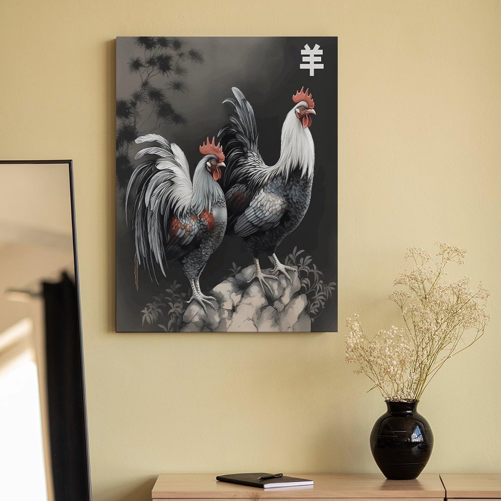 LPAGBCNU Malen-nach-Zahlen-Set mit Hahn-Muster, für Erwachsene, Anfänger, Erwachsene, Malen nach Zahlen, Kits auf Leinwand, DIY-Acryl-Ölfarben, Gemälde mit Pinseln für Geschenk, Heimdekoration